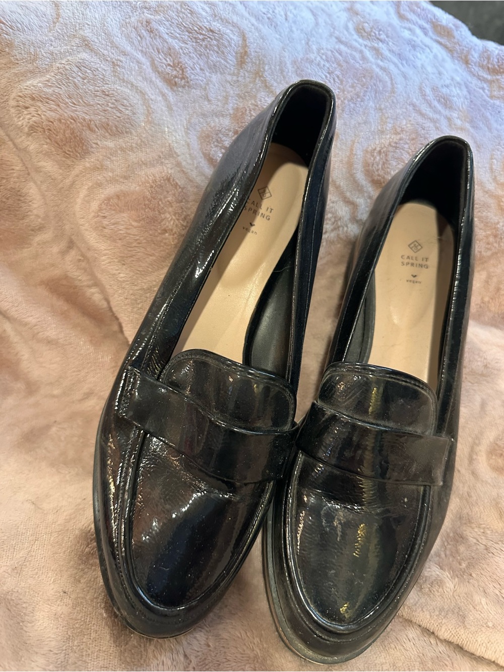 Call It Spring Black Patent Slip-On Loafers